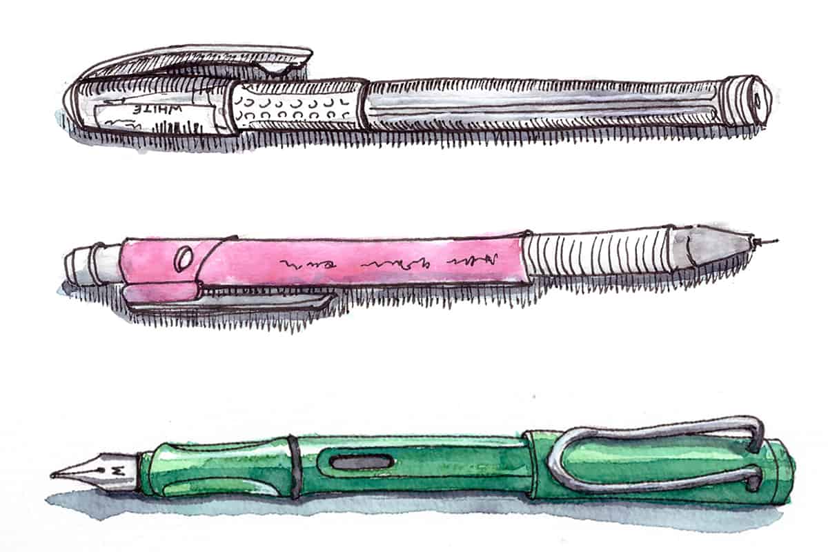 Top 5 favourite urban sketching tools illustration by Taria